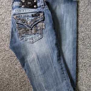 MISS ME Super Bling Blue Jeans Size 28